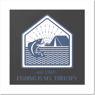 Fishing is my therapy 1 Posters and Art